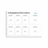 Informationsskylt för arbetsplatsen i storlek 1140 x 900 mm med sex stycken A4-hållare och två stycken A3-hållare ringpärmsmekanismer. Rubriken är arbetsplatsinformation och överst till höger finns plats för företagslogotyp.