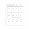 Informationsskylt för arbetsplatsen i storlek 1140 x 1250 mm med åtta stycken A4-hållare av typen Easy Slide med svarta ändstycken och fyra stycken A4-hållare ringpärmsmekanismer. Rubriken är arbetsplatsinformation och överst till höger finns plats för företagslogotyp.