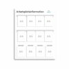 Informationsskylt för arbetsplatsen i storlek 1140 x 1250 mm med åtta stycken A4-hållare av typen Easy Slide med grå ändstycken och fyra stycken A4-hållare ringpärmsmekanismer. Rubriken är arbetsplatsinformation och överst till höger finns plats för företagslogotyp.