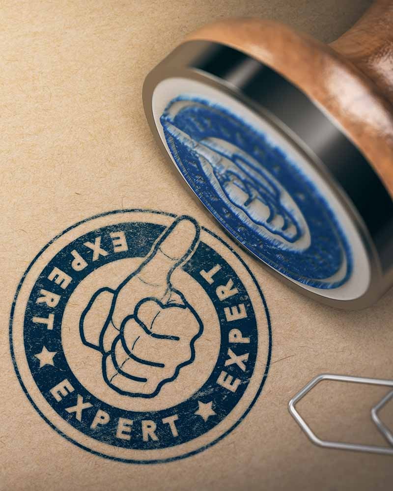 Stamp EXPERT with thumbs up